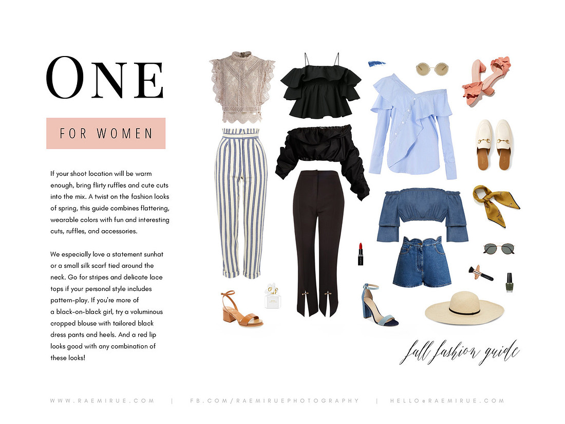 fall wardrobe for a photo shoot